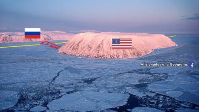 Islas Diómedes. En invierno las aguas se congelan y puedes cruzar de Estados Unidos a Rusia caminando en solo 20 minutos
