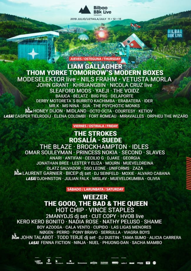 Cartel del Bilbao BBK Live 2019.
