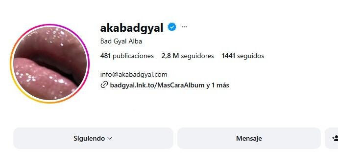 Bad Gyal en Instagram