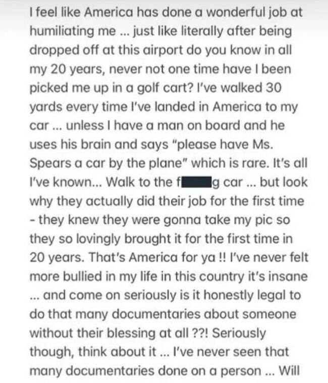 Nota de Britney Spears