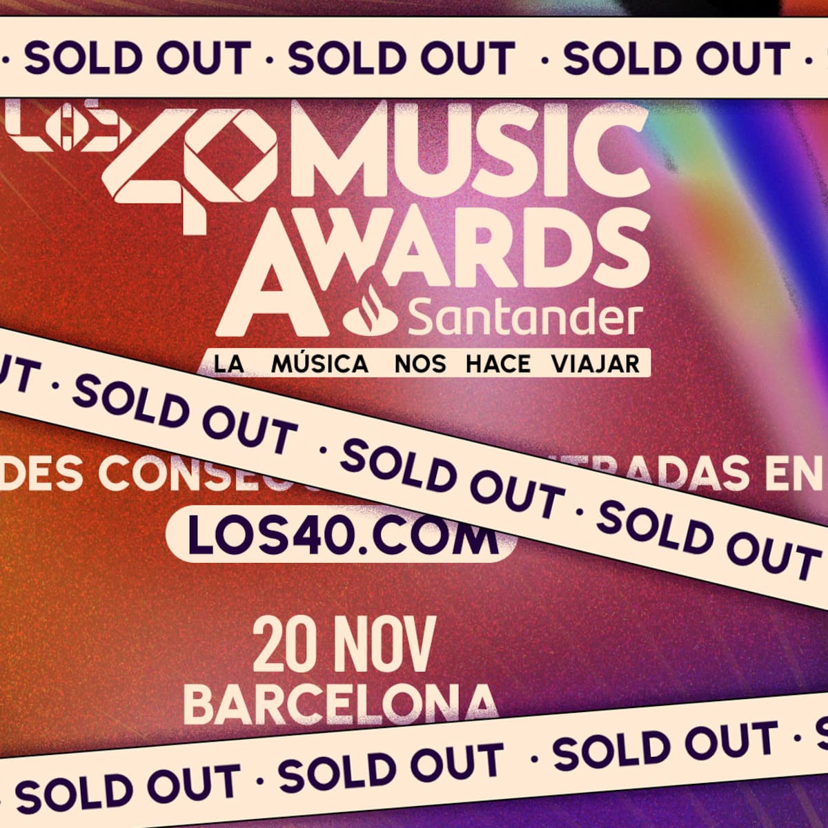 ¡Entradas agotadas! LOS40 Music Awards Santander 2026 cuelga el cartel de sold out en Barcelona