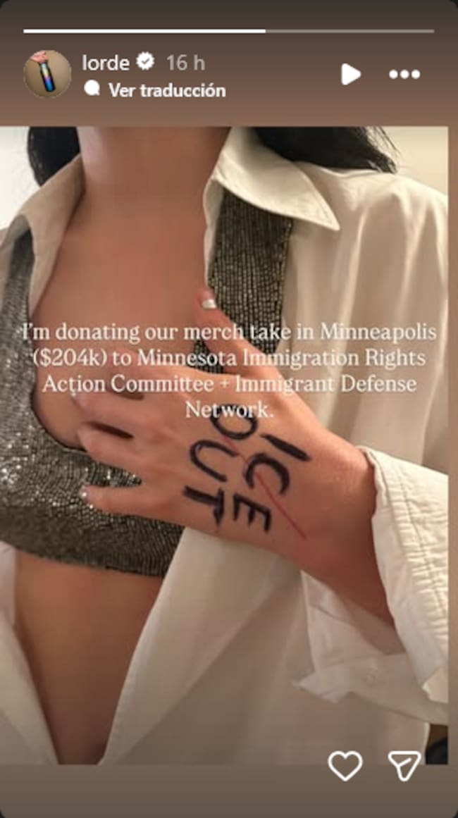 Historia de Lorde sobre su donación contra el ICE.