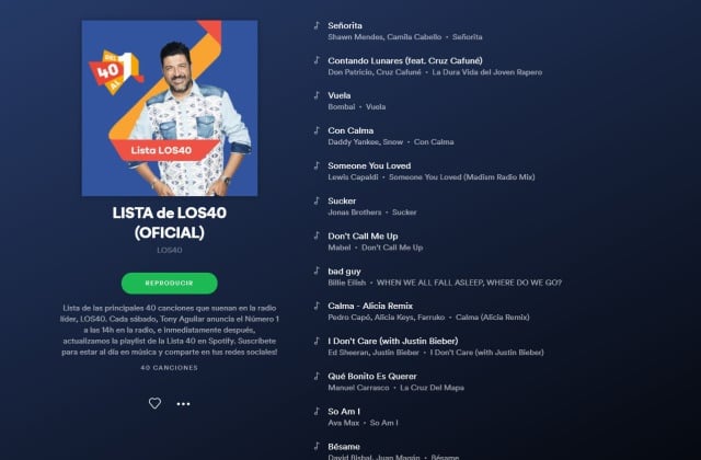 Sigue la LISTA de LOS40 en Spotify