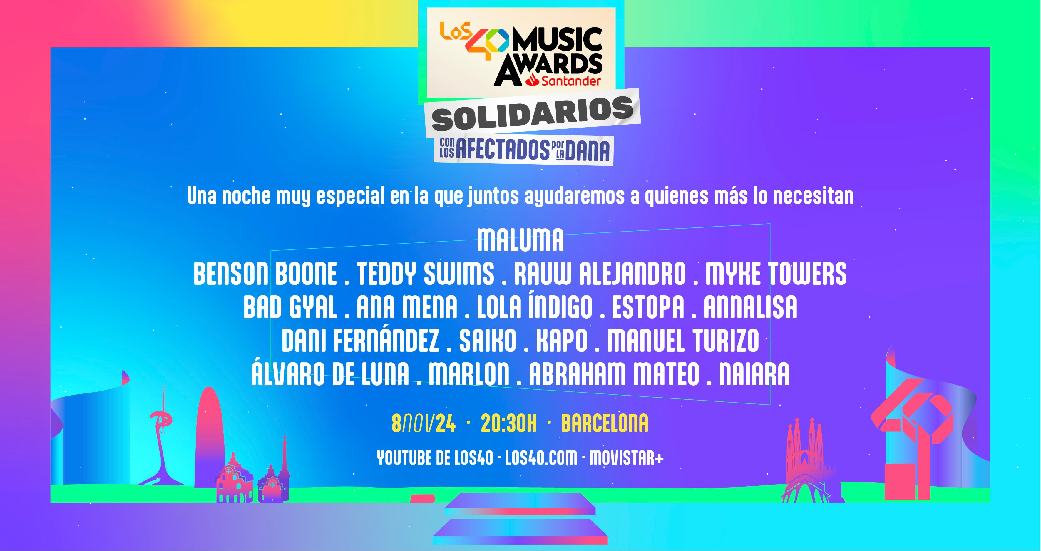 LOS40 Music Awards Santander 2024: Todos los artistas confirmados para actuar en los premios