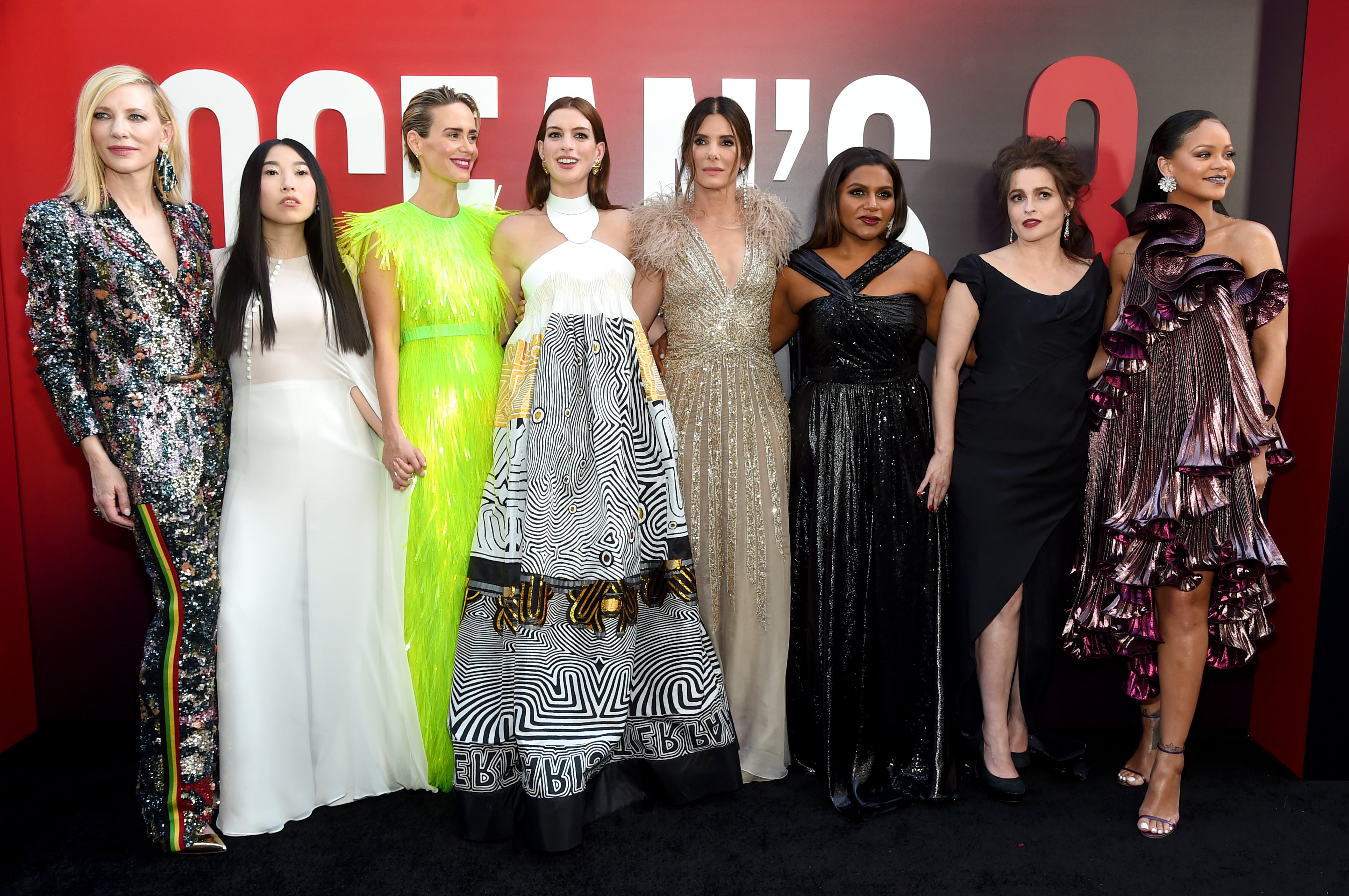 Cate Blanchett, Awkwafina, Sarah Paulson, Anne Hathaway, Sandra Bullock, Mindy Kaling, Helena Bonham Carter y Rihanna en la première de &#039;Ocean&#039;s 8&#039;.