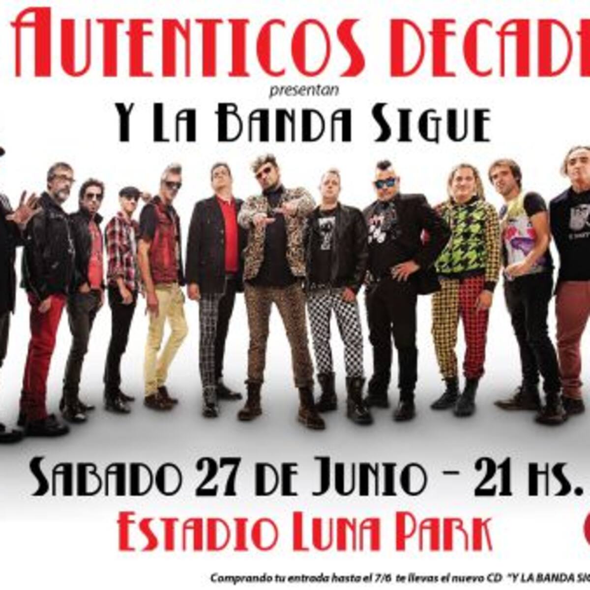 40 Principales te invita a ver a Los Auténticos Decadentes en el Luna Park
