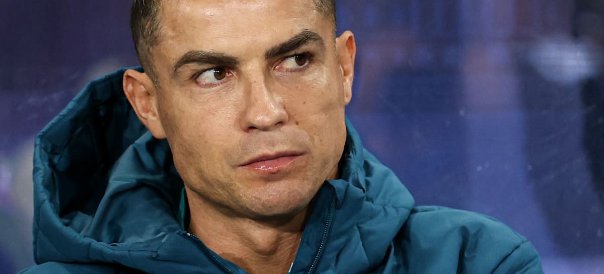 Cristiano Ronaldo, en el banquillo en el Noruega 1-2 Portugal