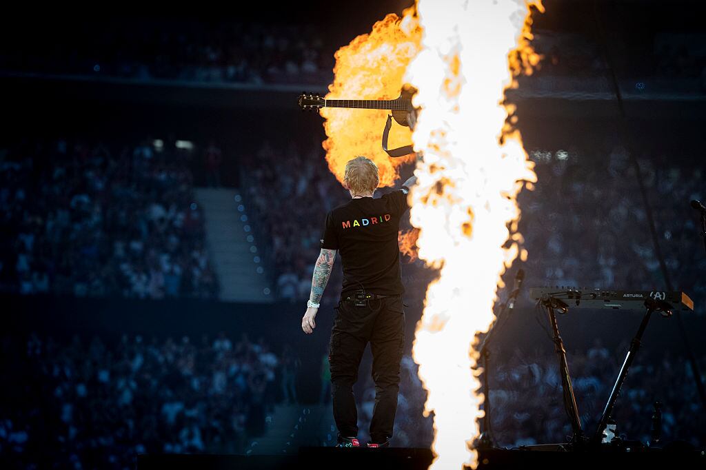 El cantante Ed Sheeran durante su concierto en el Riyadh Air Metropolitano el 30 de mayo de 2025, en Madrid, España.