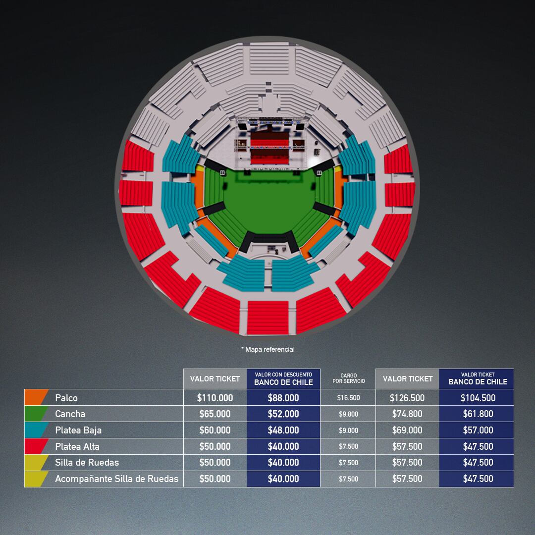 Precios y ubicaciones para Liam Payne en Chile 2023