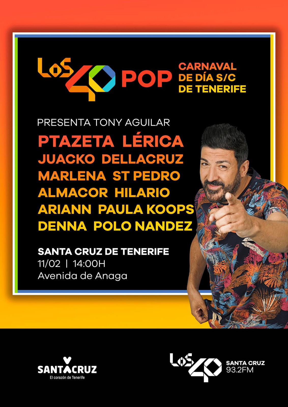 Cartel de LOS40 Pop Carnaval en Canarias.