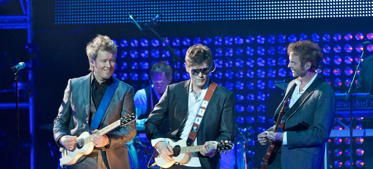 Magne Furuholmen, Morten Harket y Paul Waaktaar-Savoy de a-ha en 2010