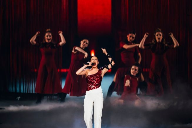 Blanca Paloma en un ensayo del Festival de Eurovisión 2023.