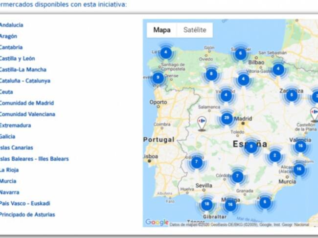 Hipermercados disponibles en esta iniciativa.