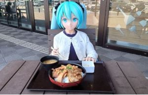 Miku comiendo