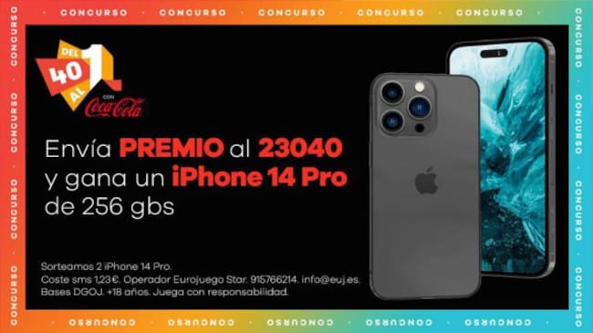 Sorteo de dos iPhone 14 PRO.
