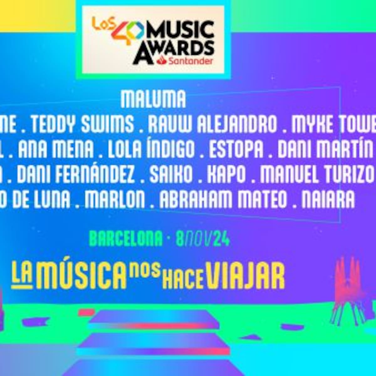 LOS40 Music Awards Santander 2024: Todos los artistas confirmados para actuar en los premios