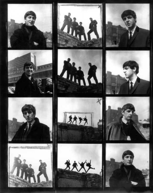 Sesión fotográfica de Fiona Adams con los Beatles en 1963.