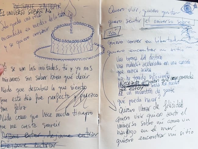 Imagen del bosquejo original del Universo sobre Mi de Amaral, que empezó llamándose de otra manera