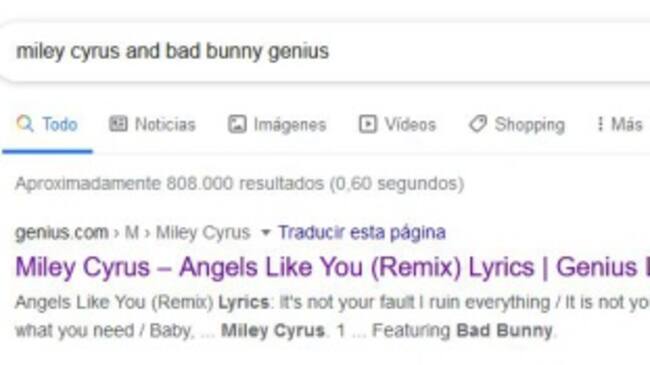 Pantallazo de Google