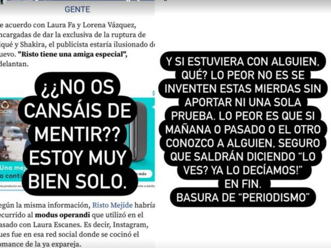 Risto Mejide comparte en sus sus stories su enfado con la prensa