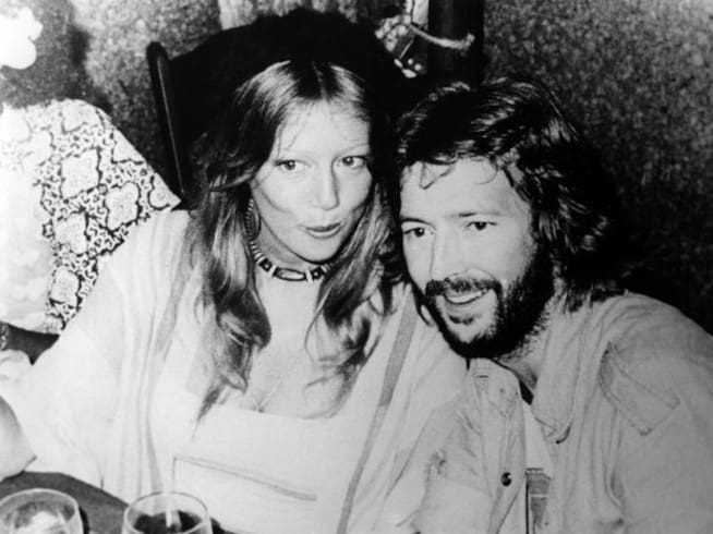 Patti Boyd y Eric Clapton posan en una fiesta de Cherokee Studios.