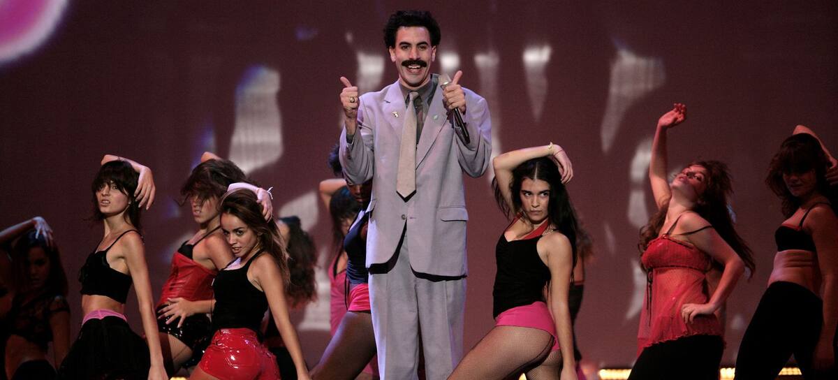 Sacha Baron Cohen caracterizado como Borat en la 12 edición de los premios MTV, en Lisboa, Portugal, el 3 de noviembre de 2005