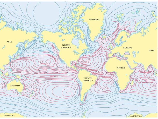 Las corrientes oceánicas juegan un papel clave en el clima global.