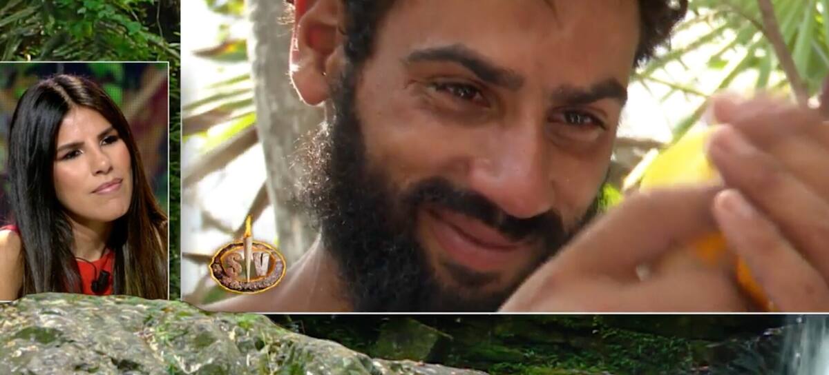 Asraf se emociona con el mensaje de Isa Pantoja en 'Supervivientes'.