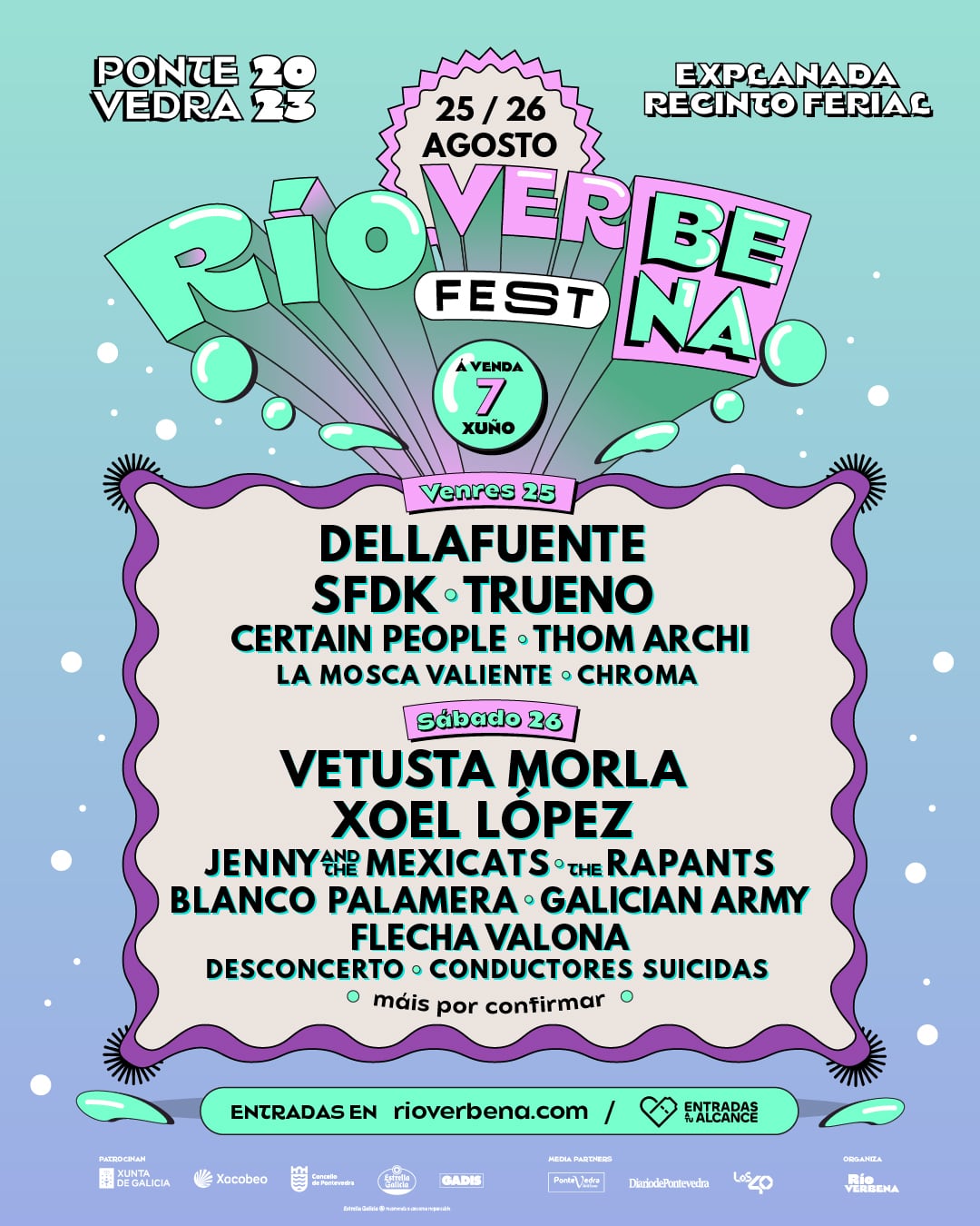 Todos los artistas que estarán presentes en el Río Verbena Fest 2023.