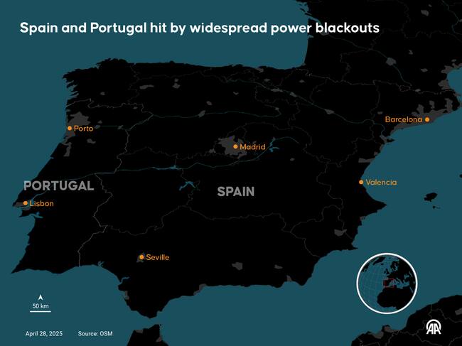 Apagón eléctrico en España y Portugal.