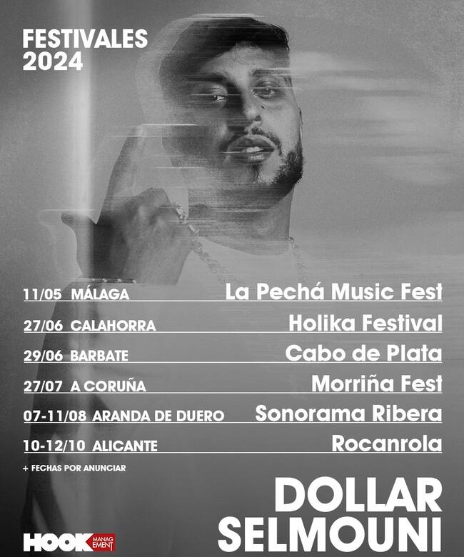 Fechas de festivales en los que actuará Dollar Selmouni durante el verano de 2024