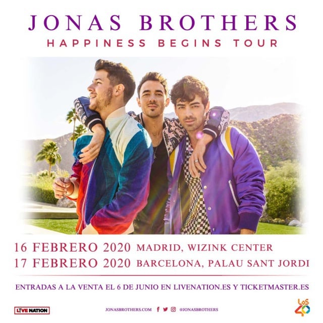 Cartel oficial de la gira de Jonas Brothers con LOS40.