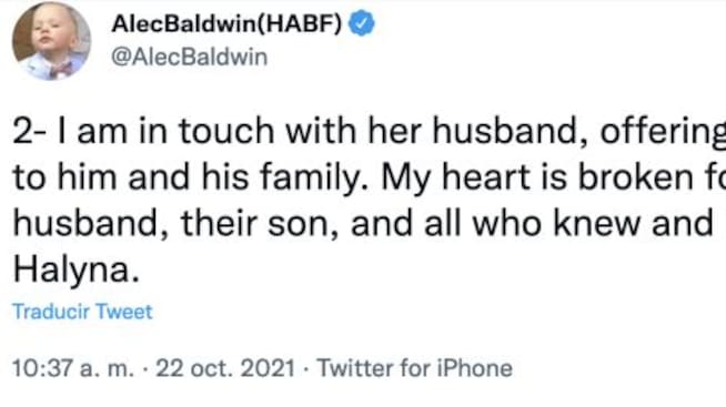 Alec Baldwin ha estado en comunicación con el esposo de Halyna Hutchins