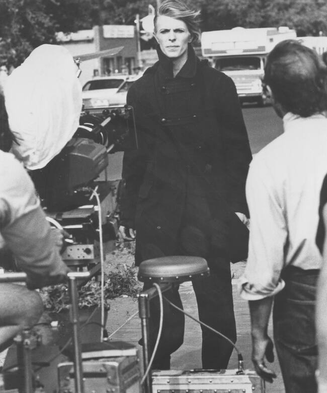 David Bowie en el rodaje de la película