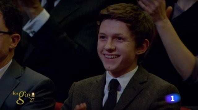 Tom Holland entre el público de los Goya 2013.