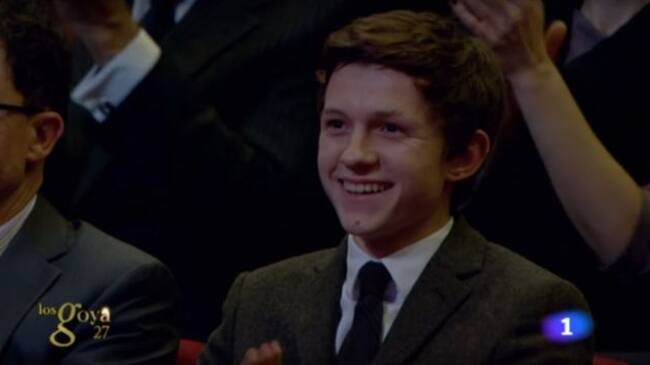 Tom Holland entre el público de los Goya 2013.