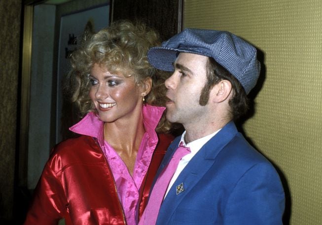 Olivia Newton-John y Elton John en 1978.