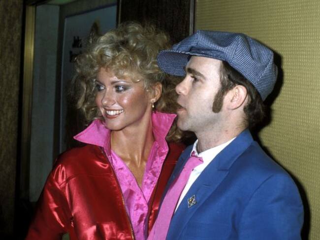 Olivia Newton-John y Elton John en 1978.