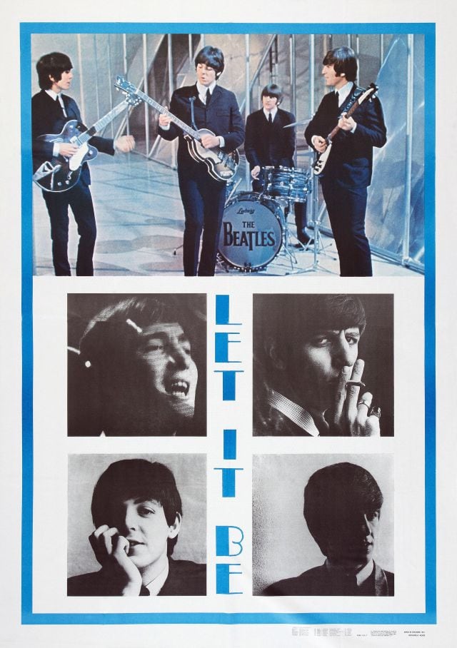 Poster de &#039;Let It Be&#039;, de The Beatles, editado en 1970.