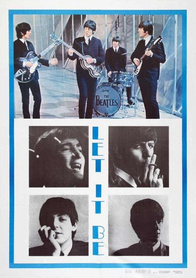Poster de 'Let It Be', de The Beatles, editado en 1970.