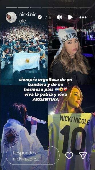 Nicki Nicole, presumiendo de bandera en la semifinal del Mundial 2026.