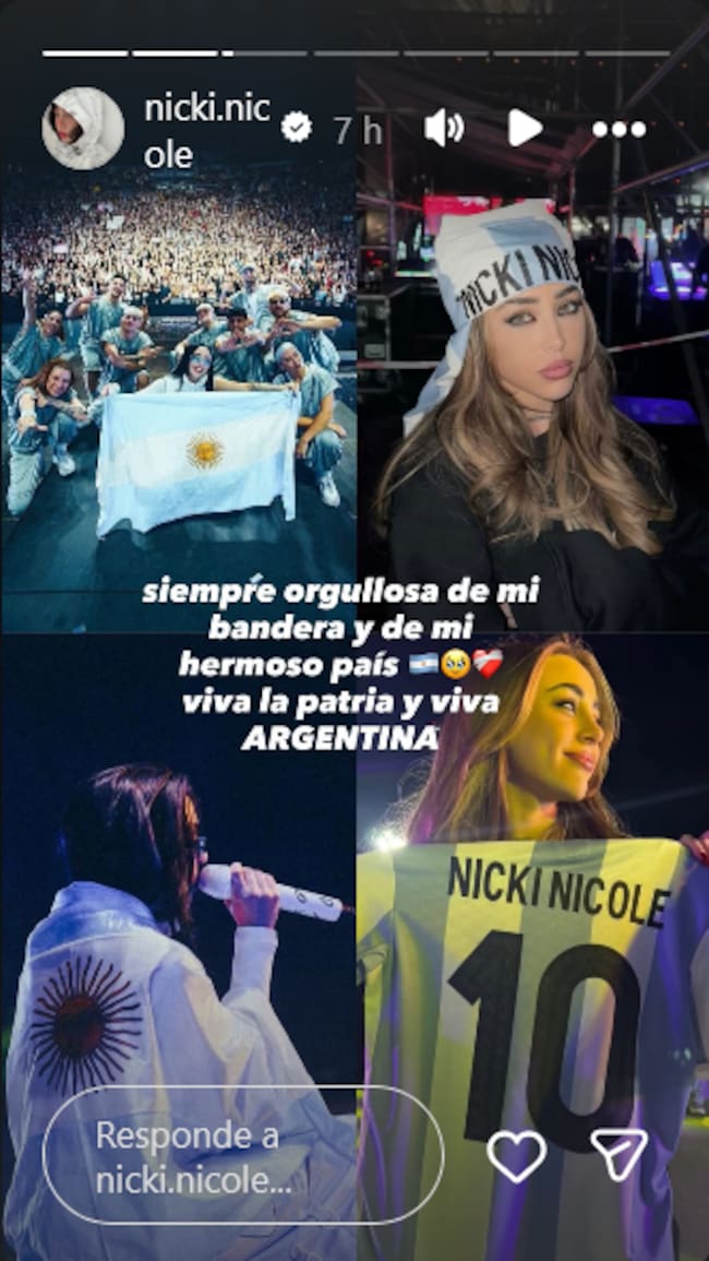 Nicki Nicole, presumiendo de bandera en la semifinal del Mundial 2026.