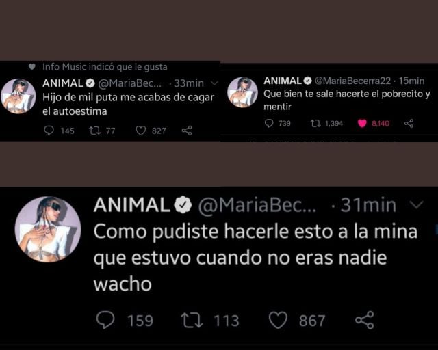 Tweets de María Becerra.