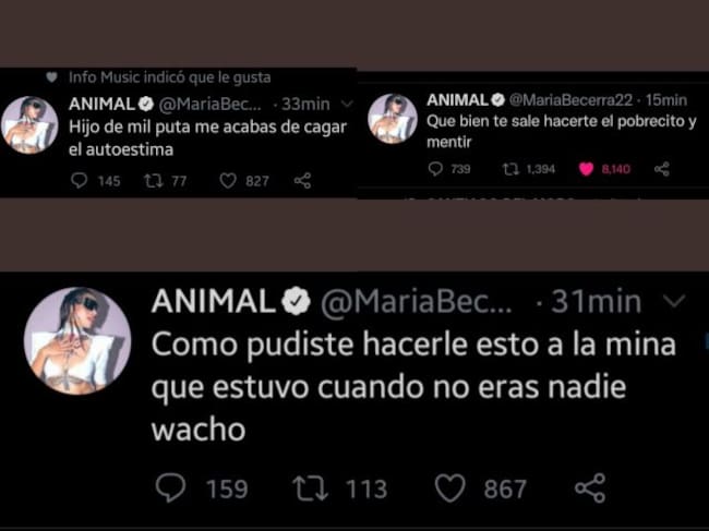 Tweets de María Becerra.