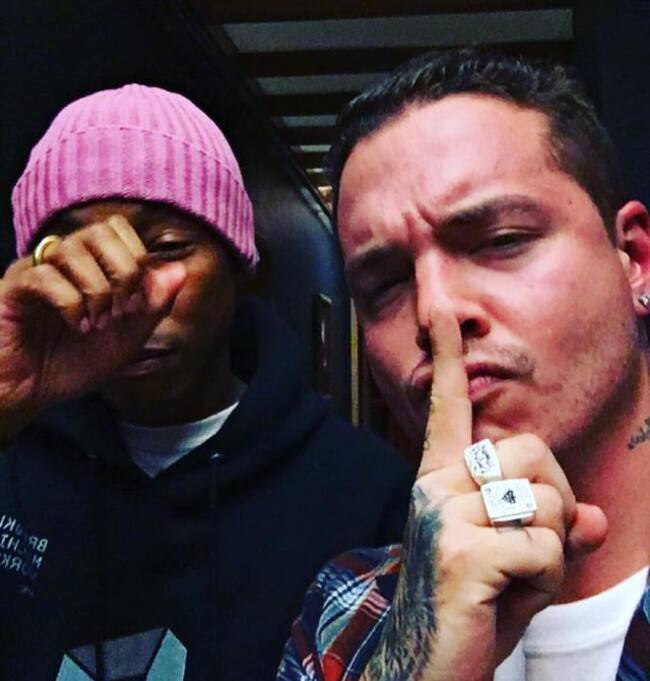 Pharrell (izda.) y J Balvin quieren tapar muchas bocas.