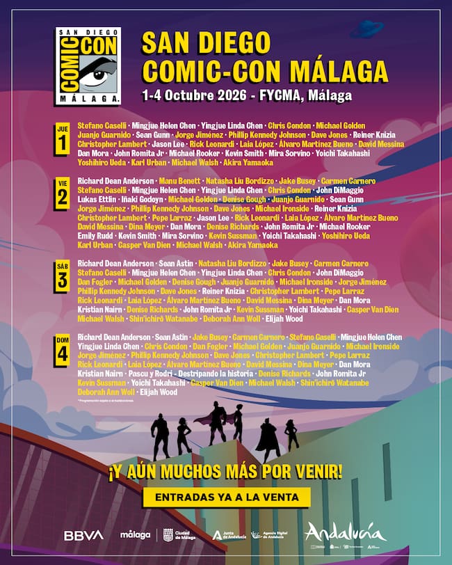 Programa por días de San Diego Comic Con Malaga 2026