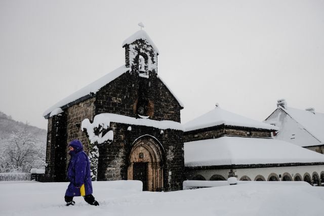 Roncesvalles después de una gran nevada en 2016