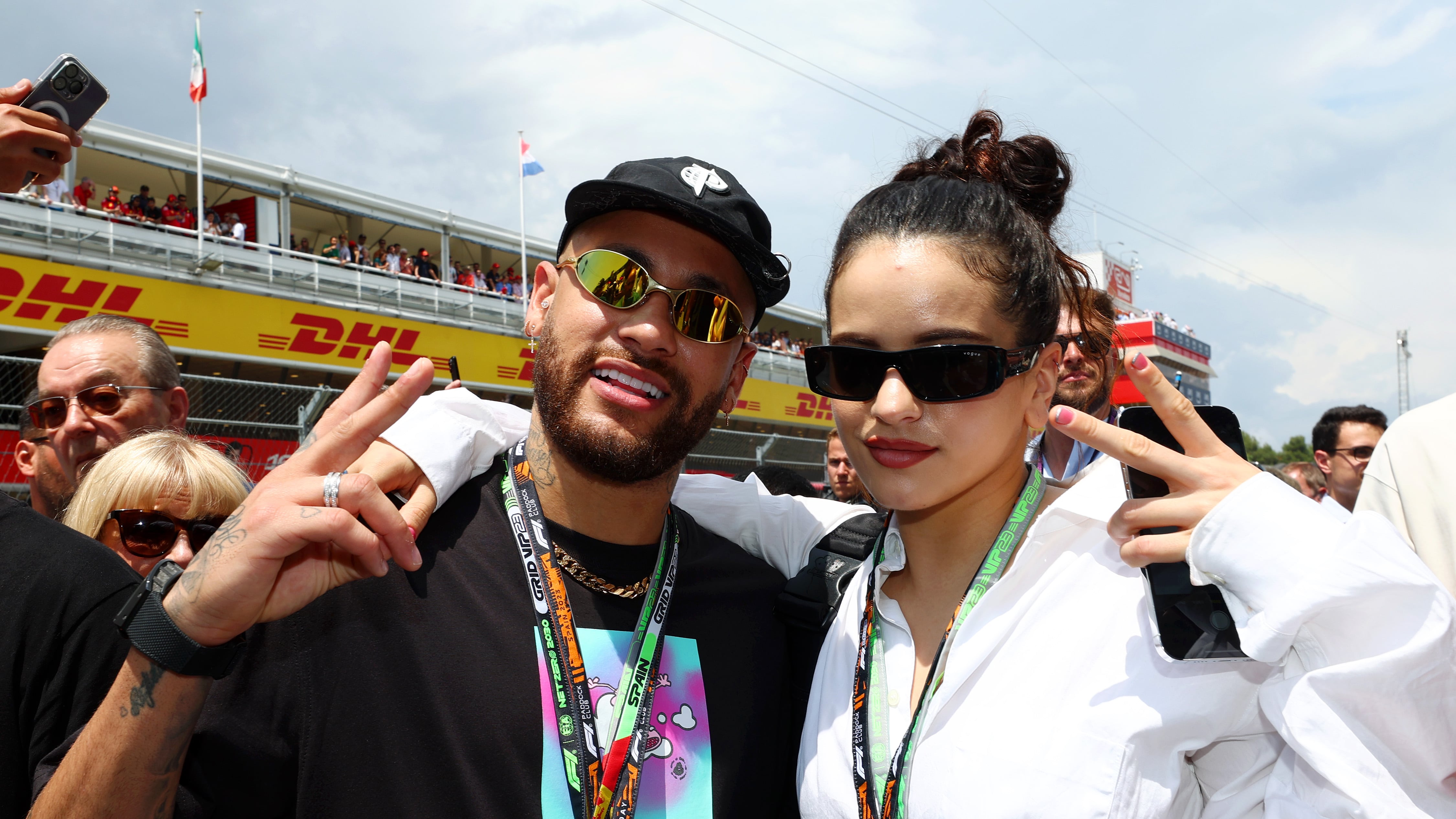 Neymar y Rosalía, en el GP de Catalunya de F1 2023