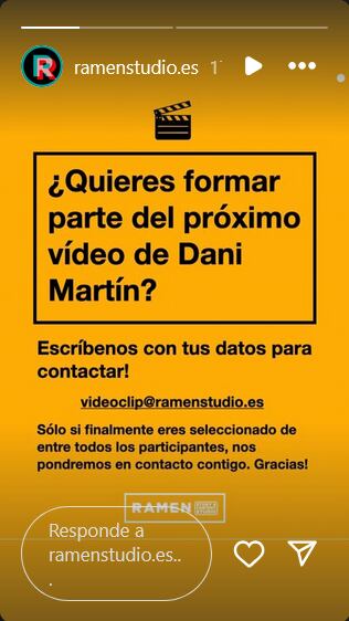 Dani Martín busca gente para su próximo videoclip.