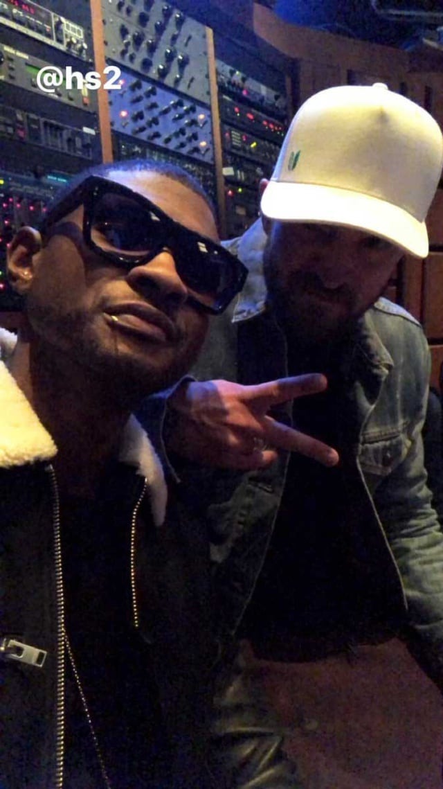 Usher y Justin Timberlake en el estudio